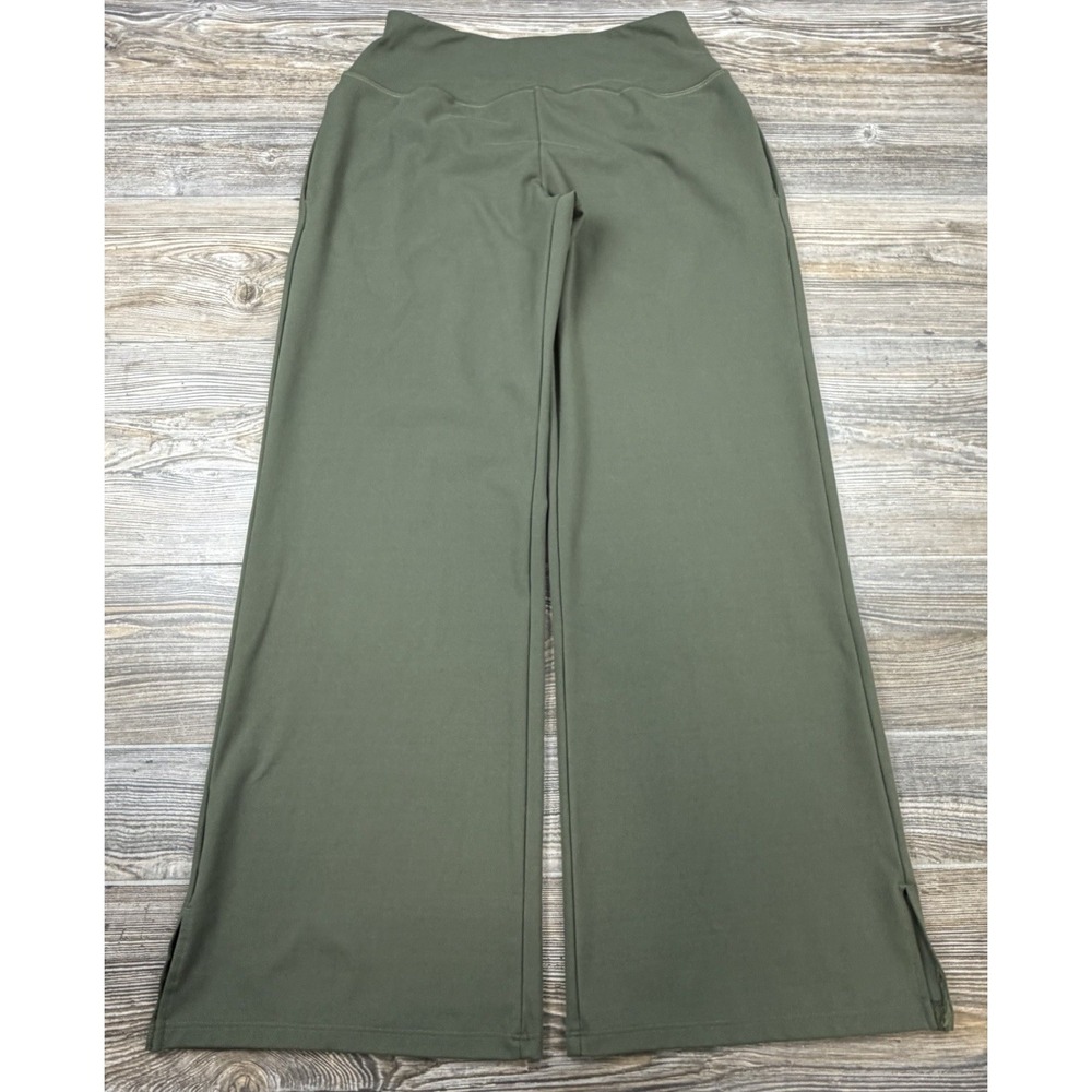 Under Armour Movement Green Open Hem Pant Women's Wide Leg Flare Yoga MEDIUM